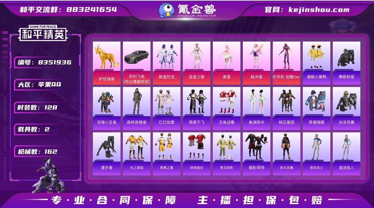 IOS 护世瑞兽 满级风花雪月 紫/粉/蓝...