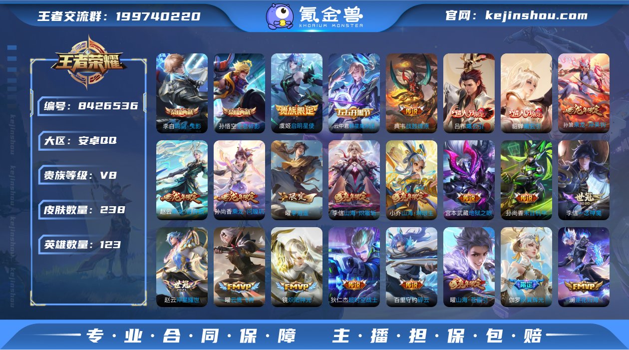 实名: 可修改 贵族等级: V8 英雄数:...