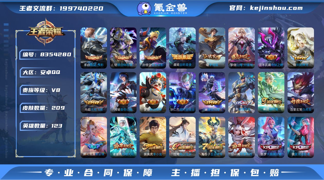 实名: 可修改 贵族等级: V8 英雄数:...