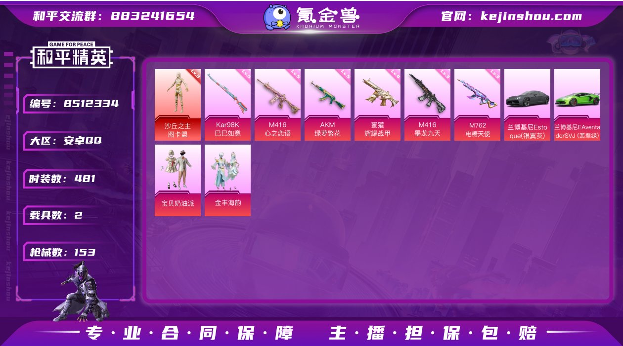实名: 不可修改 时装数: 481 载具数...