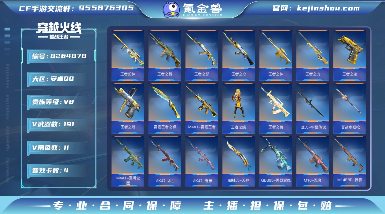 实名: 可修改 v武器数: 191 王者武...