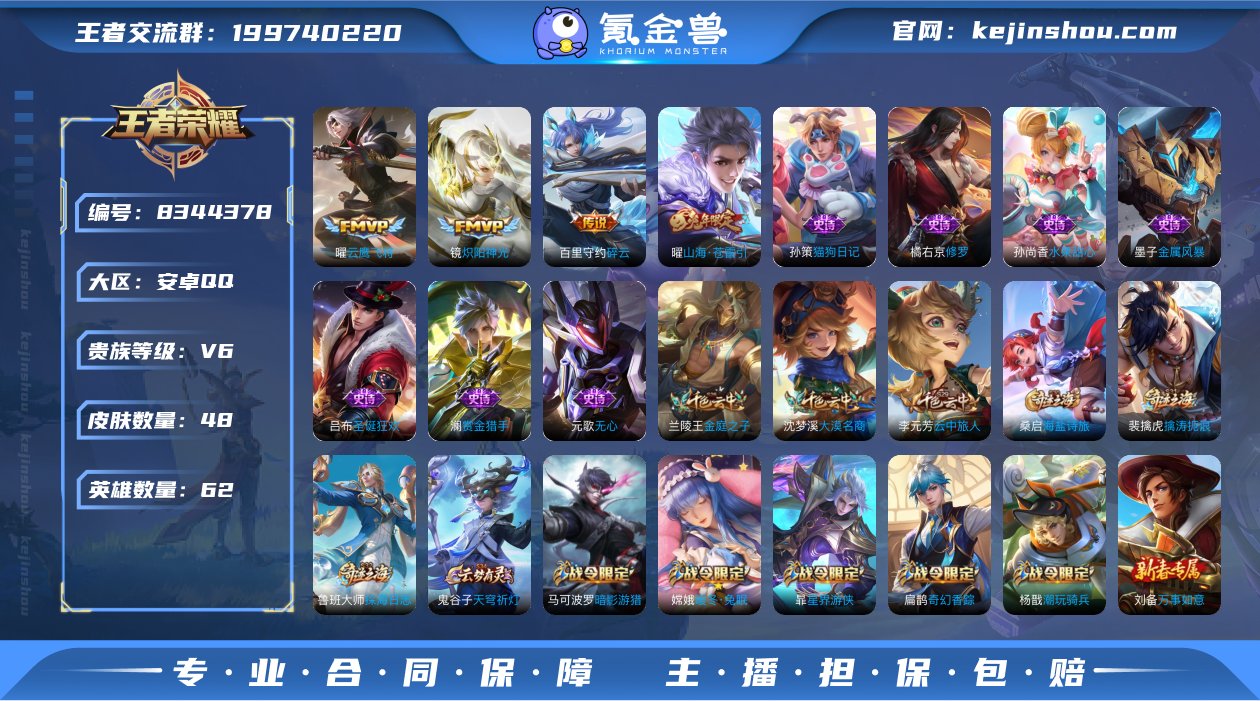 48皮肤4传说 山海苍雷引 炽阳神光 碎云...