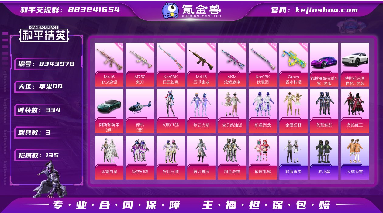 13粉装 7特效枪 3载具 可二次 热门装...