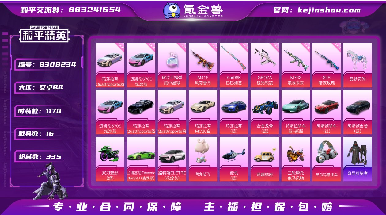 实名: 可修改 时装数: 1170 载具数...