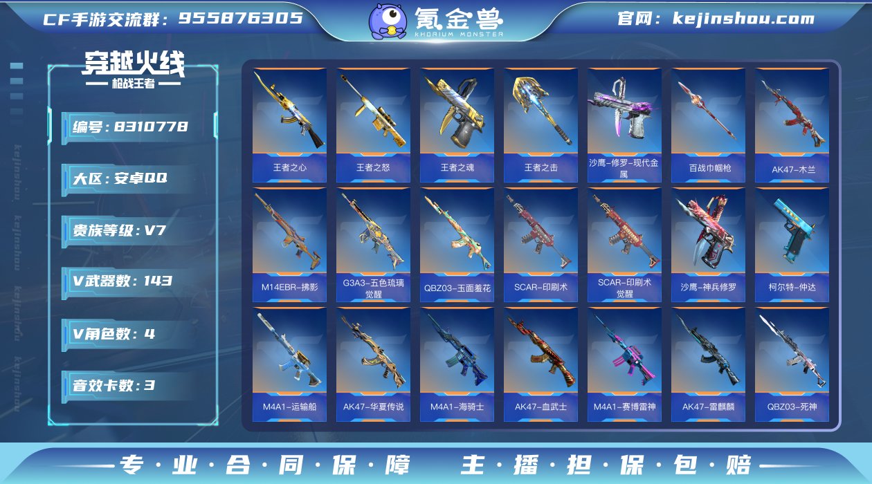 实名: 可修改 v武器数: 143 王者武...