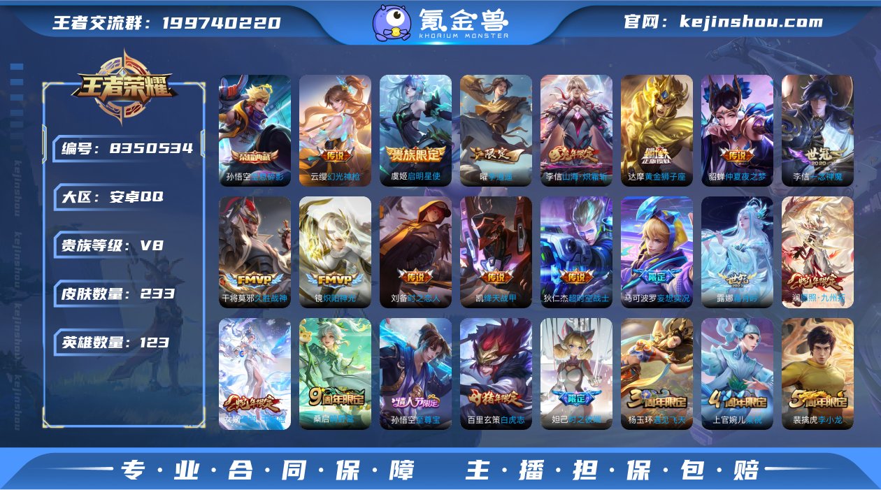 实名: 可修改 贵族等级: V8 英雄数:...