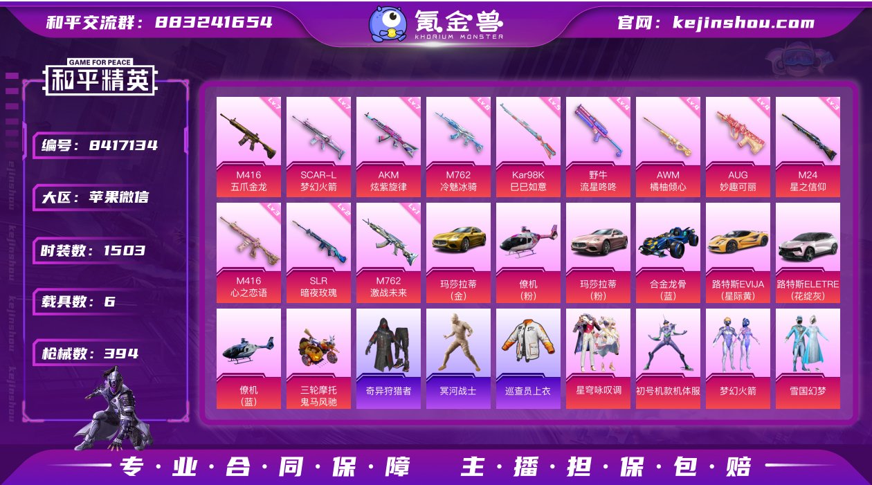 实名: 可修改 时装数: 1503 载具数...
