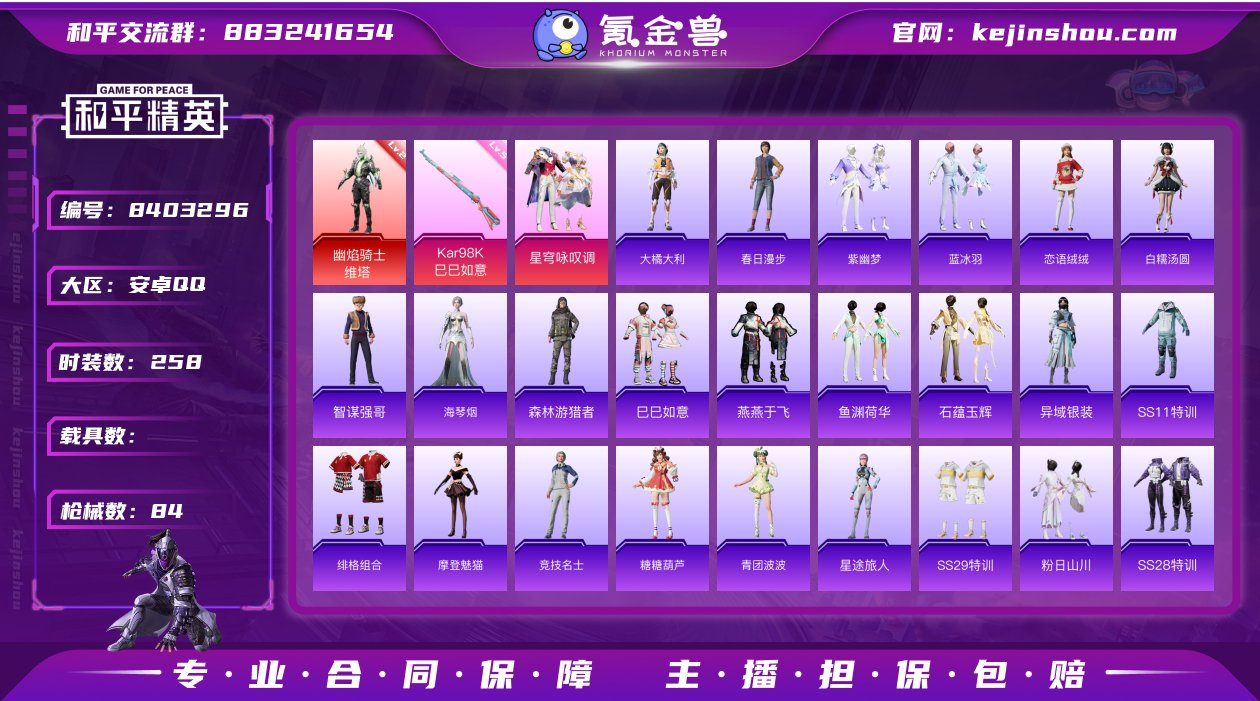 1升级枪 1粉装 84枪皮 61套装 25...