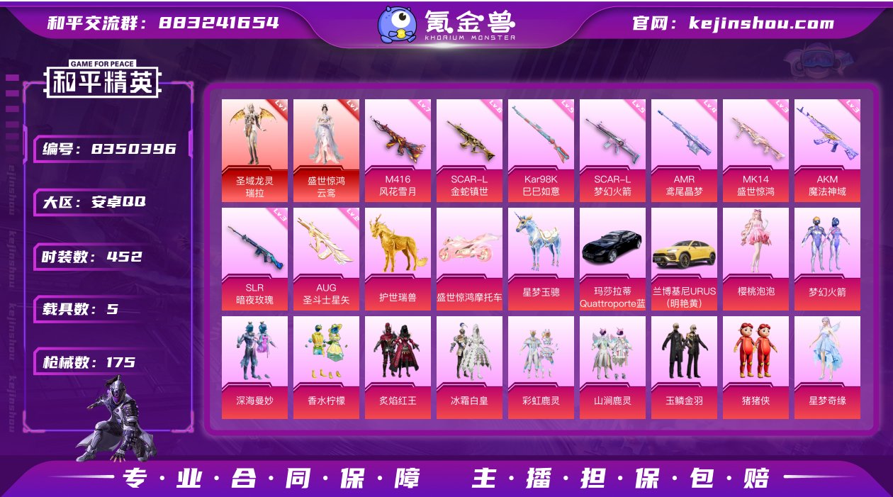 实名: 可修改 时装数: 452 载具数:...