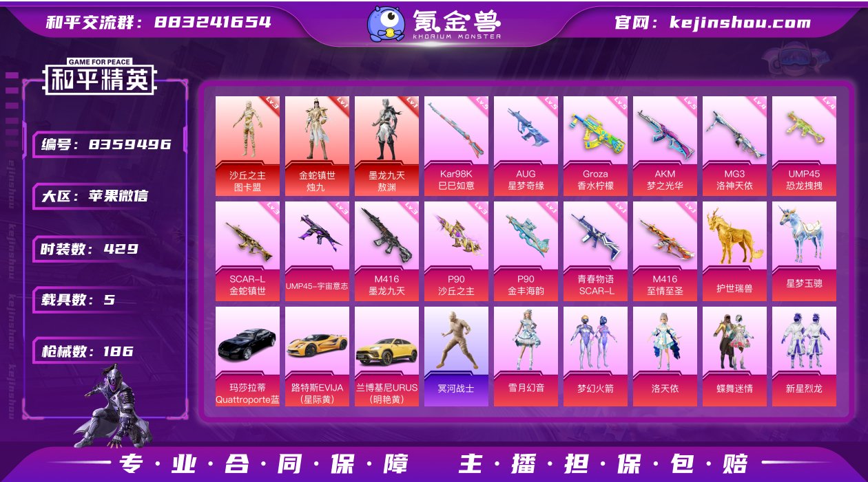 3红装 13粉装 13特效枪 5载具 3印...