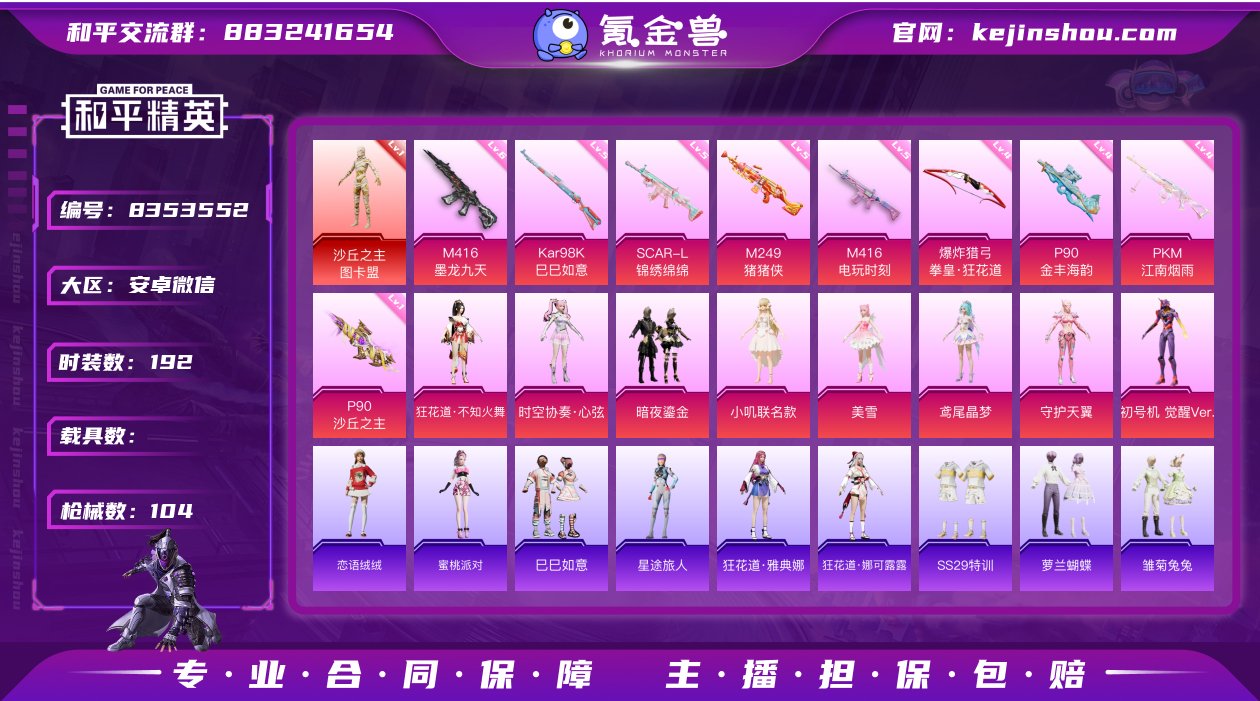实名: 可修改 时装数: 192 枪械数:...