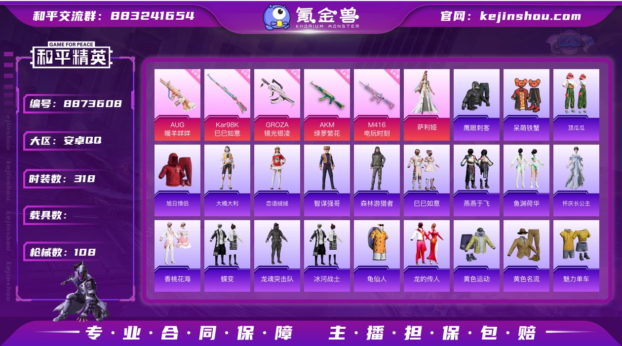 5升级枪 1粉装 108枪皮 73套装 2...