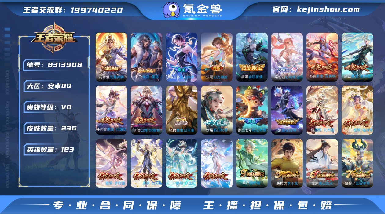 实名: 可修改 贵族等级: V8 英雄数:...