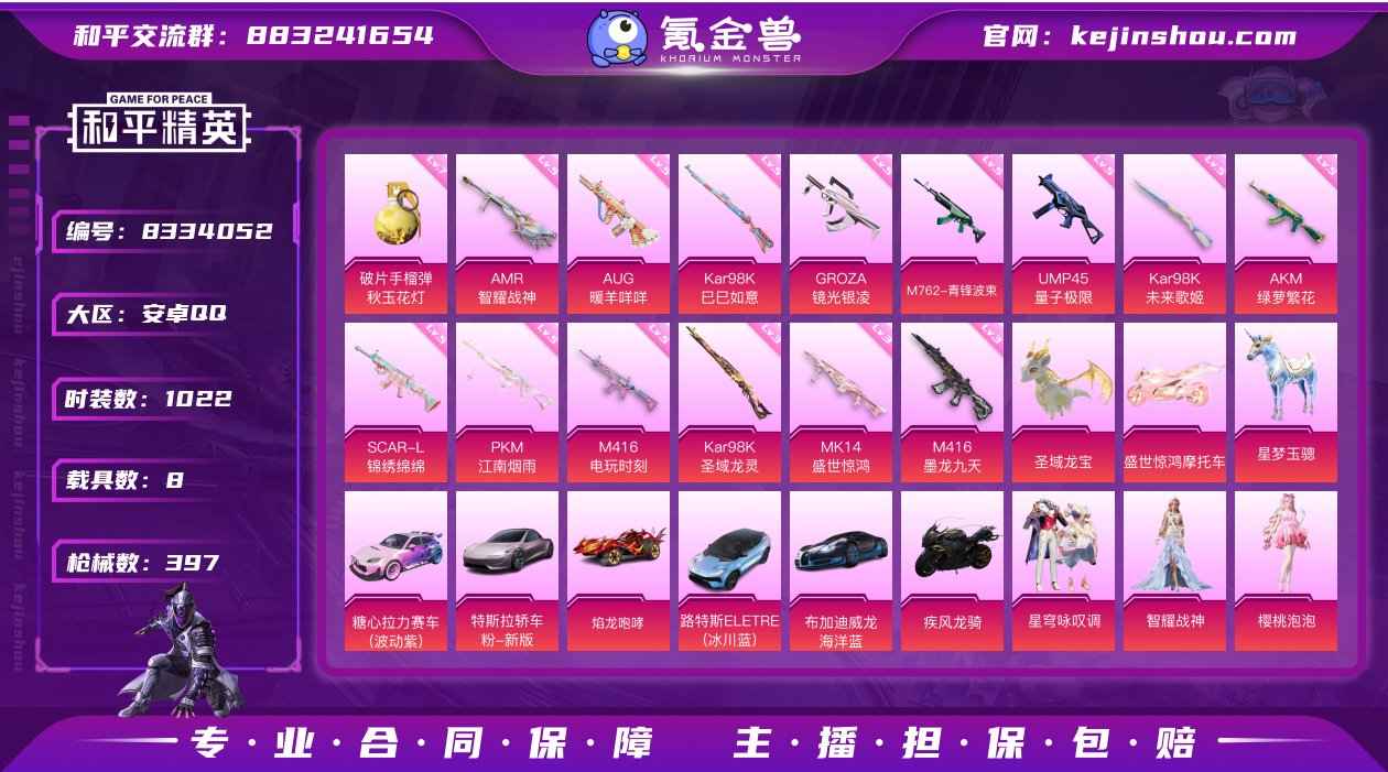 实名: 可修改 时装数: 1022 载具数...