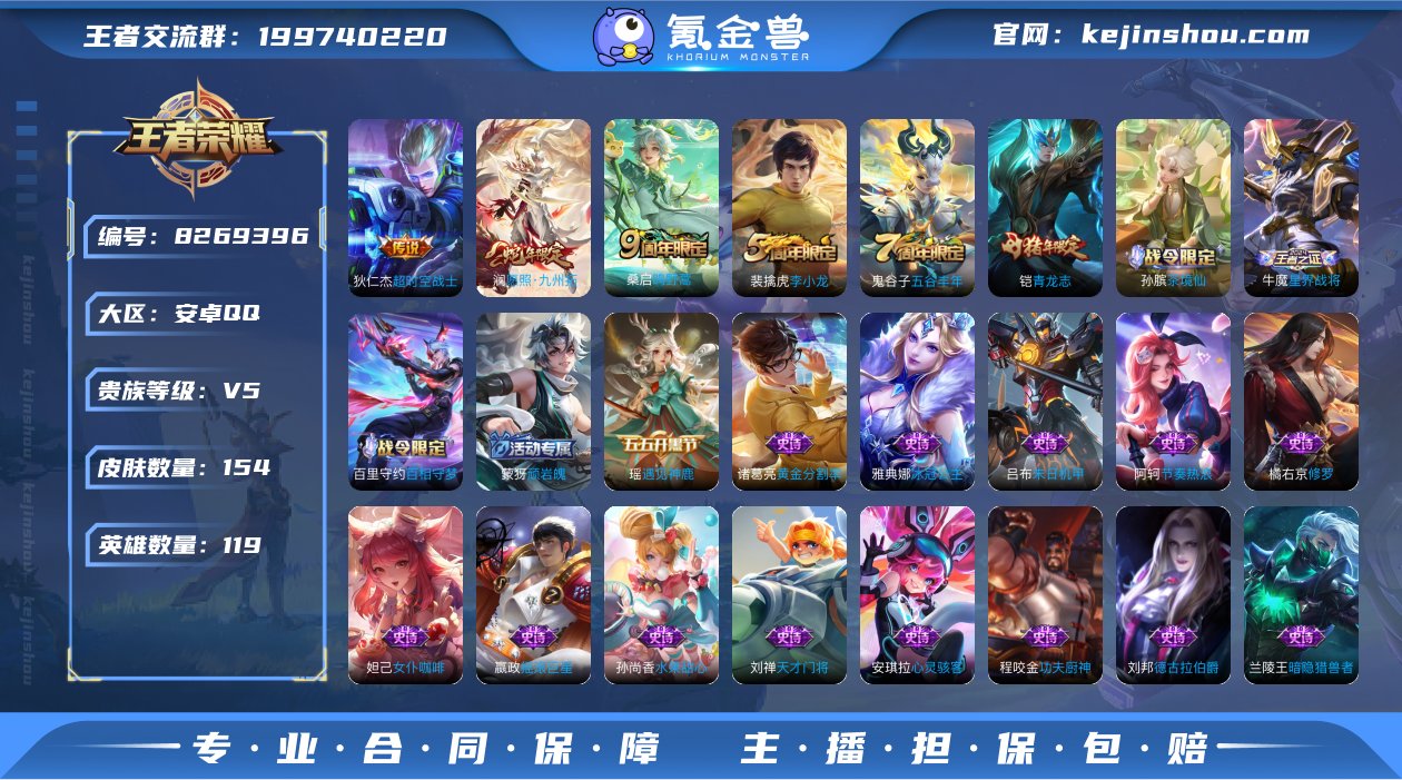 【商品标题】：719653 王者荣耀账号 ...