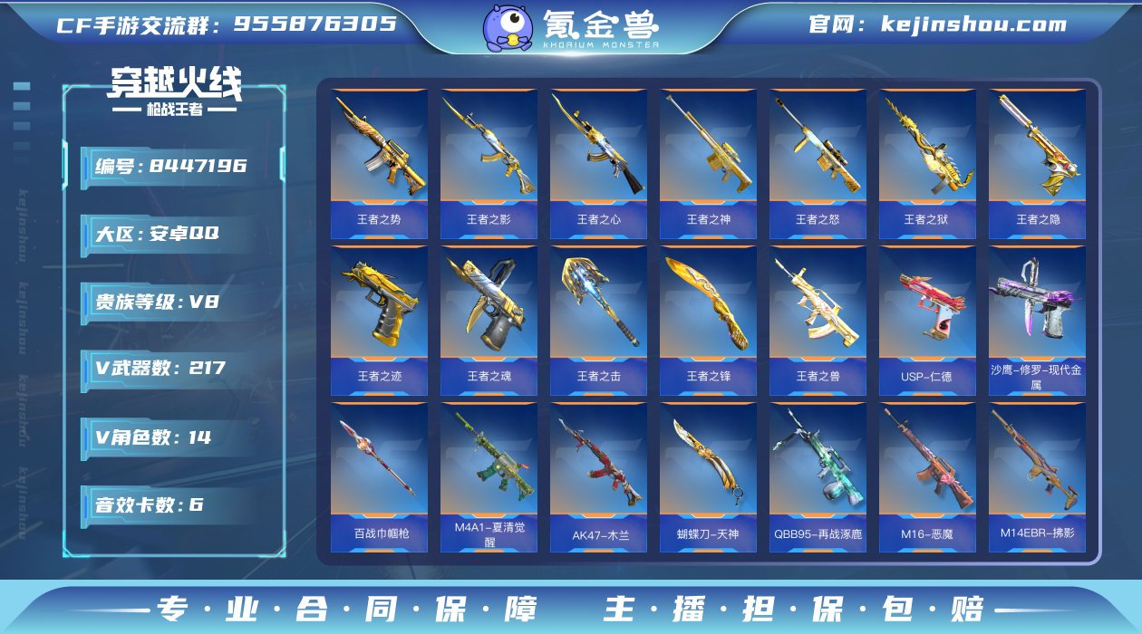 实名: 可修改 v武器数: 217 王者武...