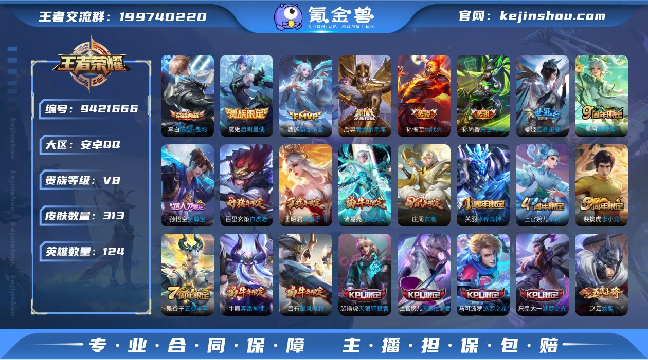 贵族V8 荣耀典藏1 传说皮肤10 史诗皮...