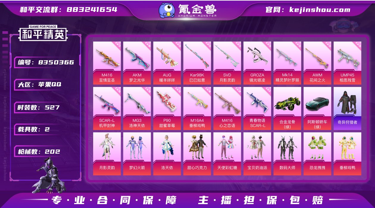 9粉装 15特效枪 2载具 15印记 可二...