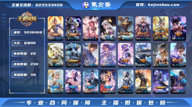 顾安v9 【青丘九尾】118英雄236皮肤...