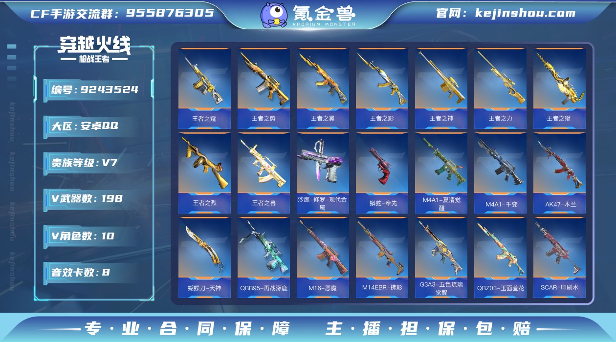 实名: 可修改 v武器数: 198 王者武...