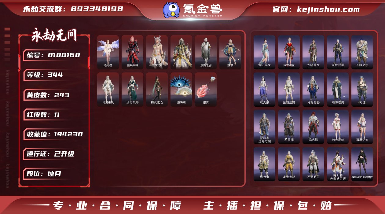 红皮数: 11 金皮数量: 243 武器外...