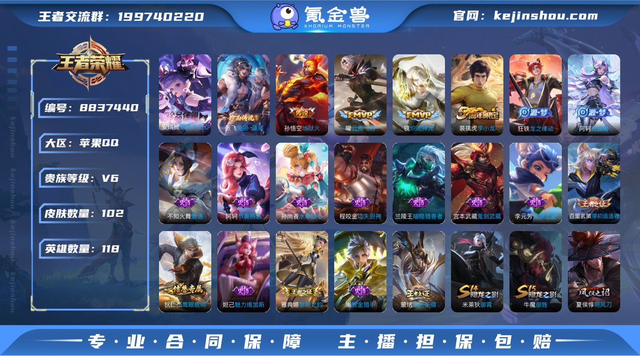 实名: 可修改 贵族等级: V6 英雄数:...