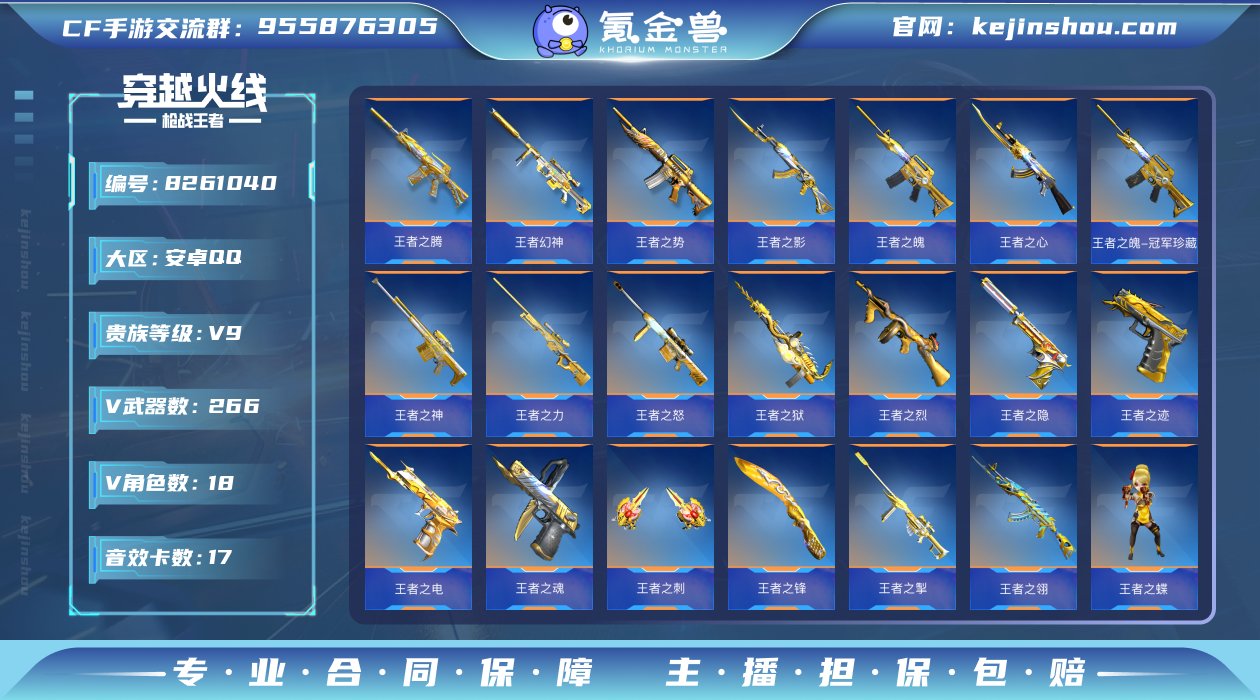 实名: 可修改 v武器数: 266 王者武...