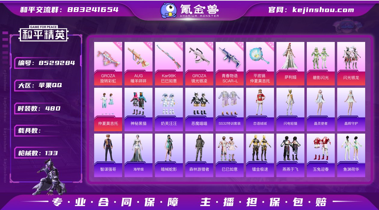 4粉装 6特效枪 11印记 可二次 身法装...