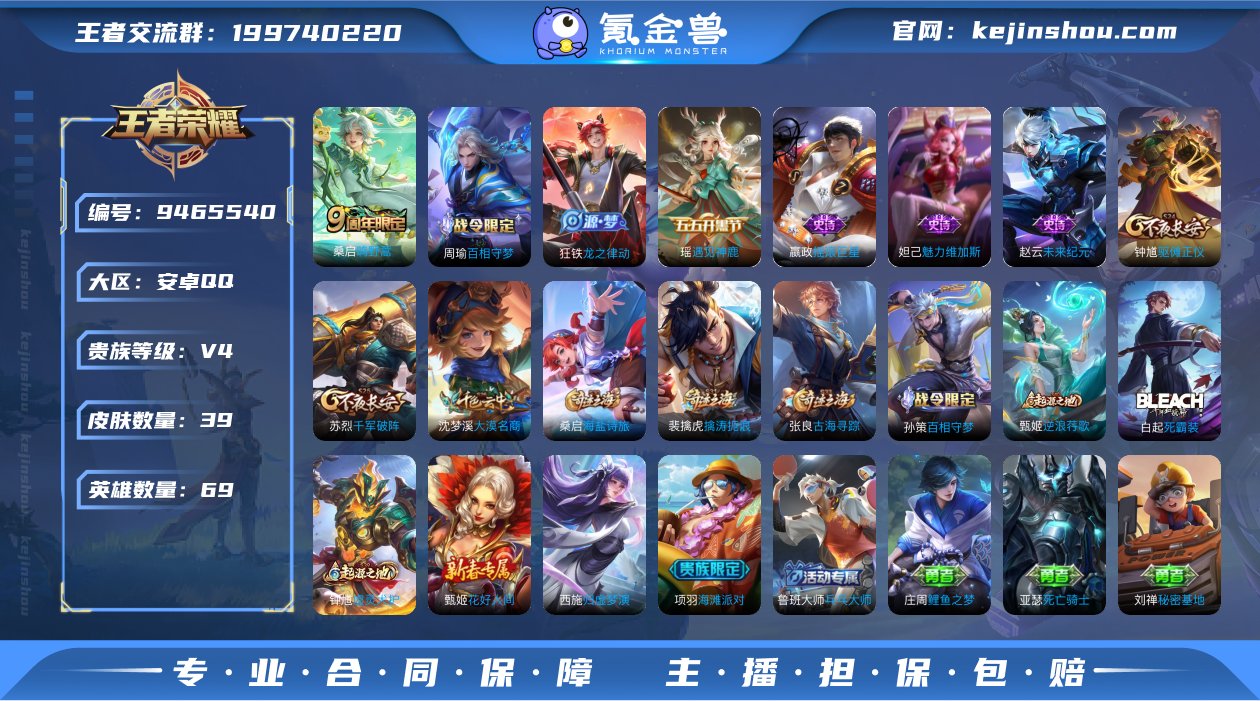 贵族V4 传说皮肤1 史诗皮肤6 皮肤数量...