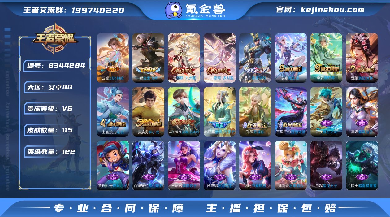 115皮肤5传说  山海玄木吟 云鹰飞将 ...