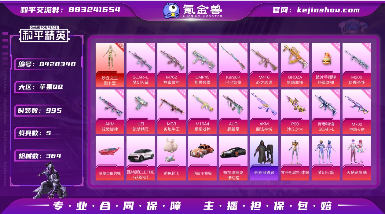 实名: 可修改 时装数: 995 载具数:...
