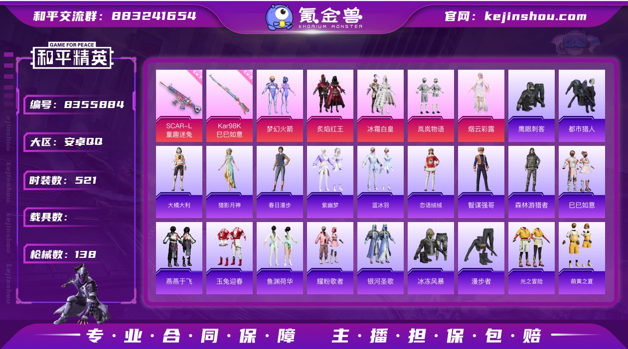 实名: 可修改 时装数: 521 枪械数:...