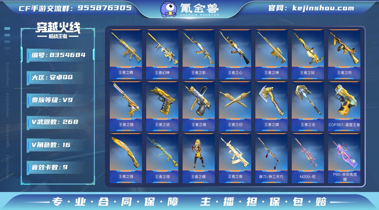 实名: 可修改 v武器数: 268 王者武...