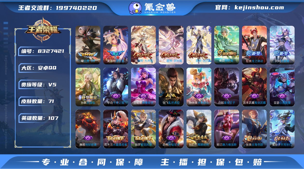 【71皮肤6传说8按键】实名: 可修改 贵...