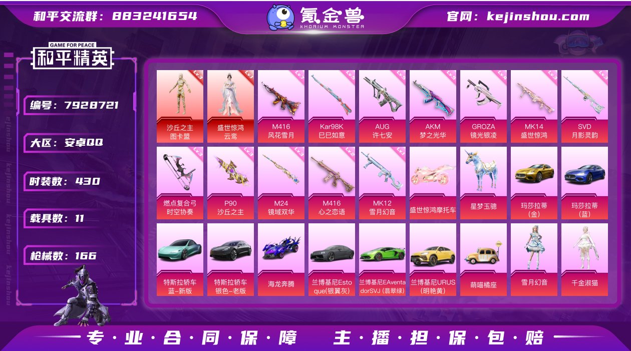 实名: 不可修改 时装数: 430 载具数...