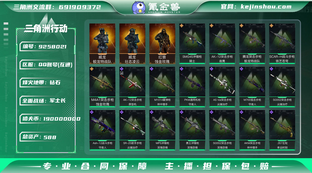 总资产：588.4M, 哈夫币：190M ...