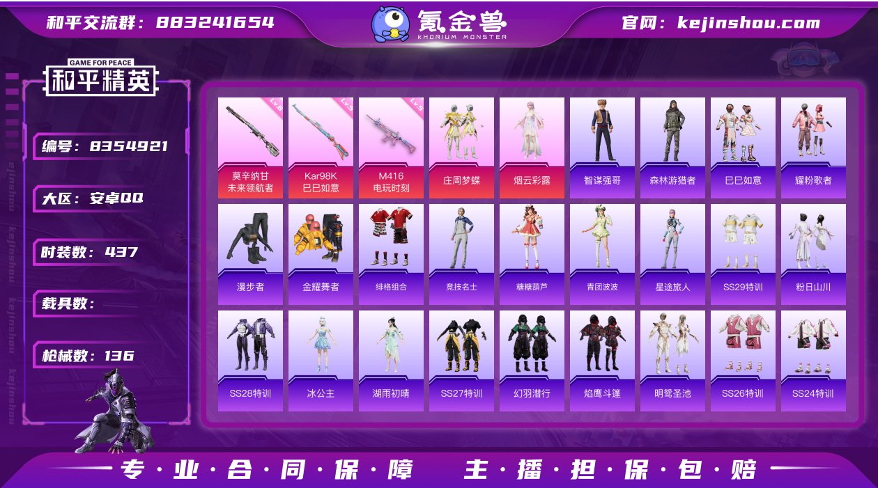 实名: 可修改 时装数: 437 枪械数:...