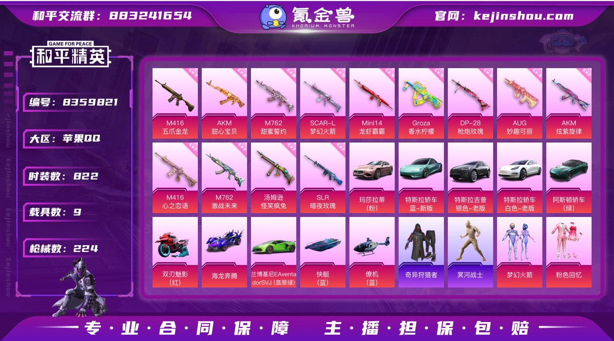 33粉装 13特效枪 9载具 10印记 可...