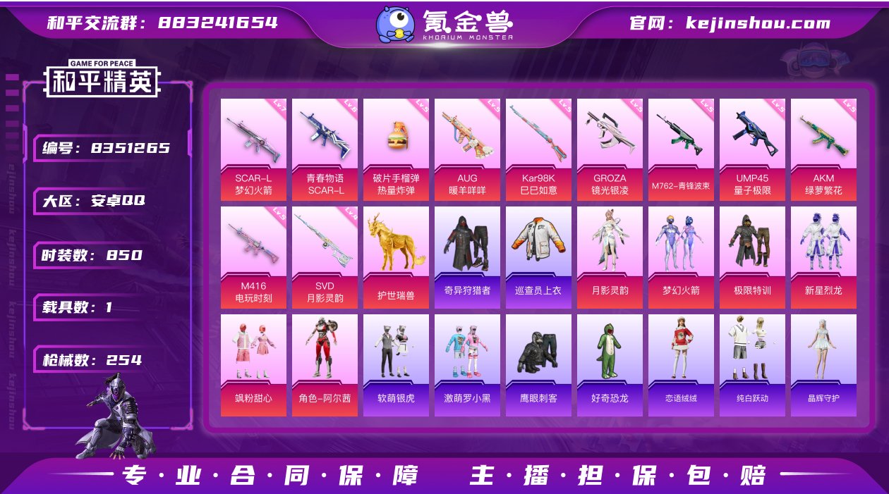 实名: 可修改 时装数: 850 载具数:...