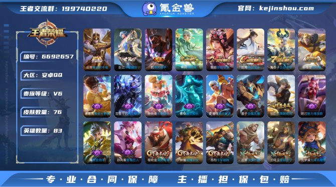 83英雄75皮肤4传说17史诗20限定
【...