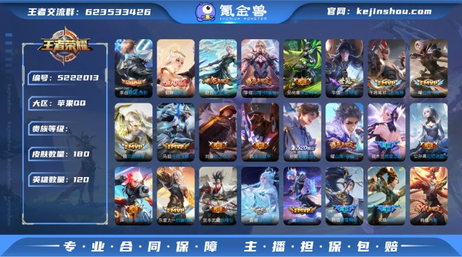 小玥 180皮肤1典藏24传说iOS 可改...