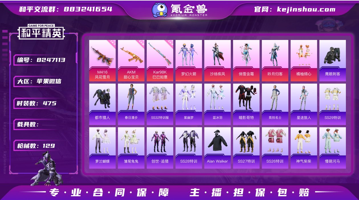 6粉装 3特效枪 9印记 可二次 永久限制...
