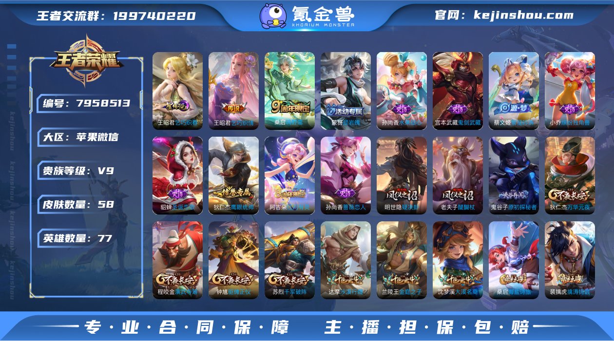 实名: 不可修改 贵族等级: V9 英雄数...