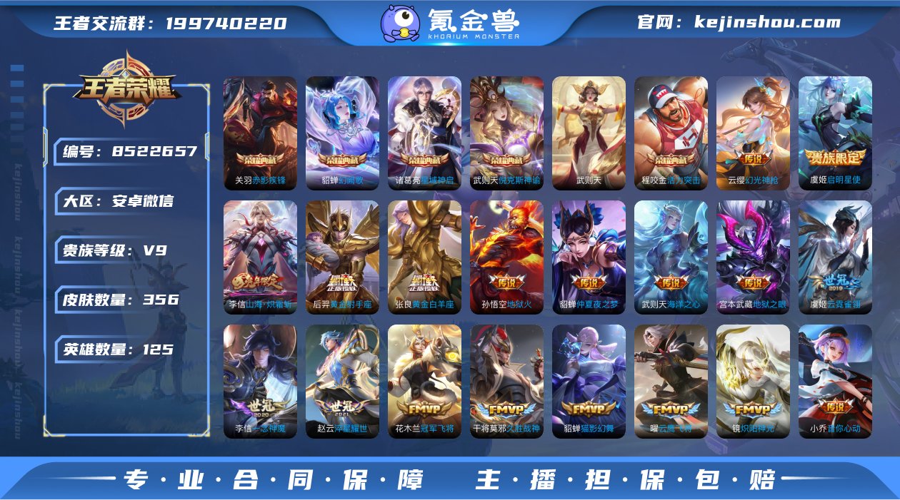 实名: 可修改 贵族等级: V9 英雄数:...