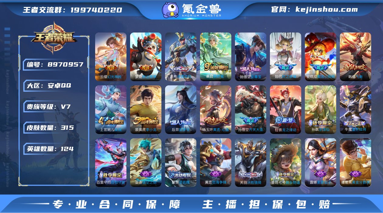 贵族V7 传说皮肤4 史诗皮肤80 皮肤数...