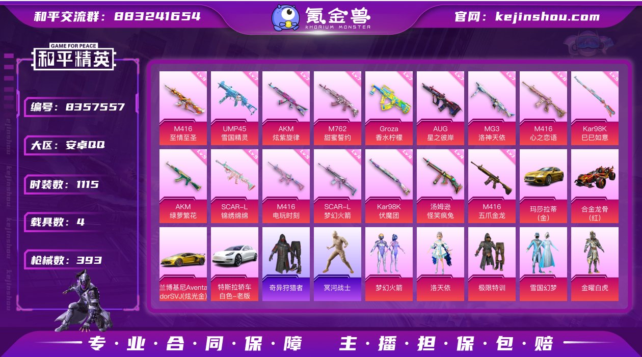 实名: 可修改 时装数: 1115 载具数...