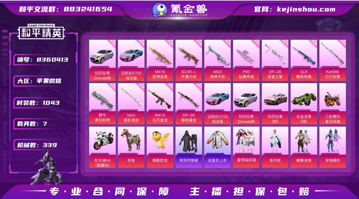 实名: 可修改 时装数: 1043 载具数...
