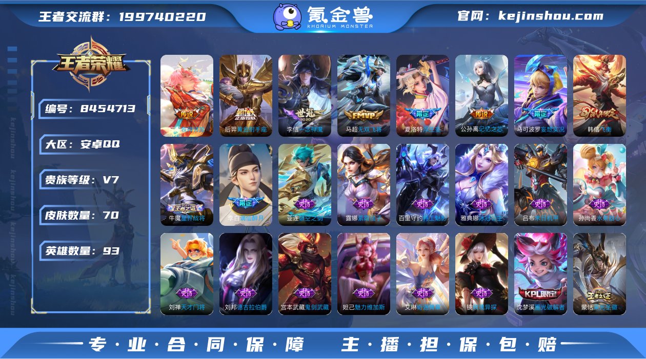 实名: 可修改 贵族等级: V7 英雄数:...