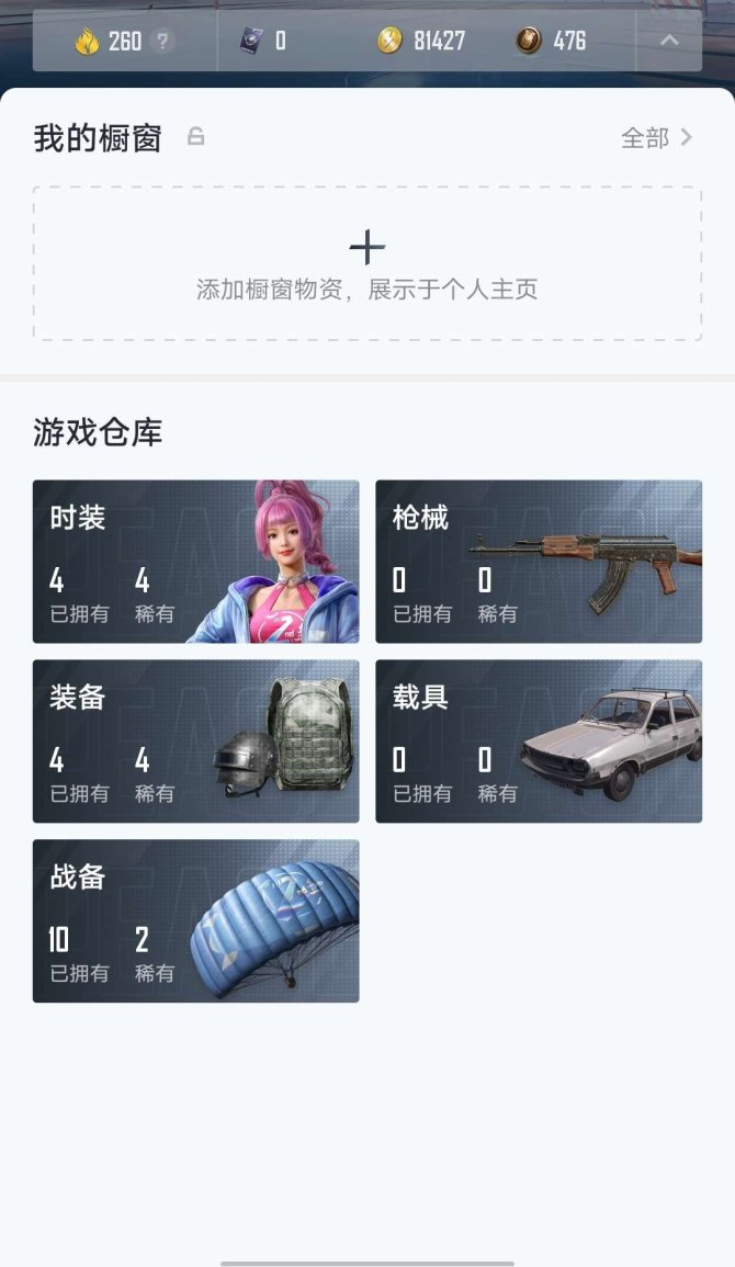 实名: 不可修改 时装数: 4 战备数: ...