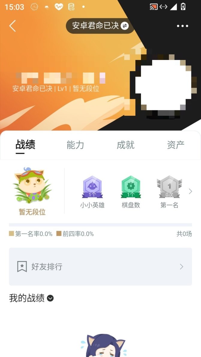 实名: 可修改 小小英雄数量: 1 竞技场...